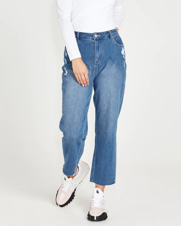 Sass Mavourne Straight Leg Jeans [COLOUR:80s Wash SIZE:8]