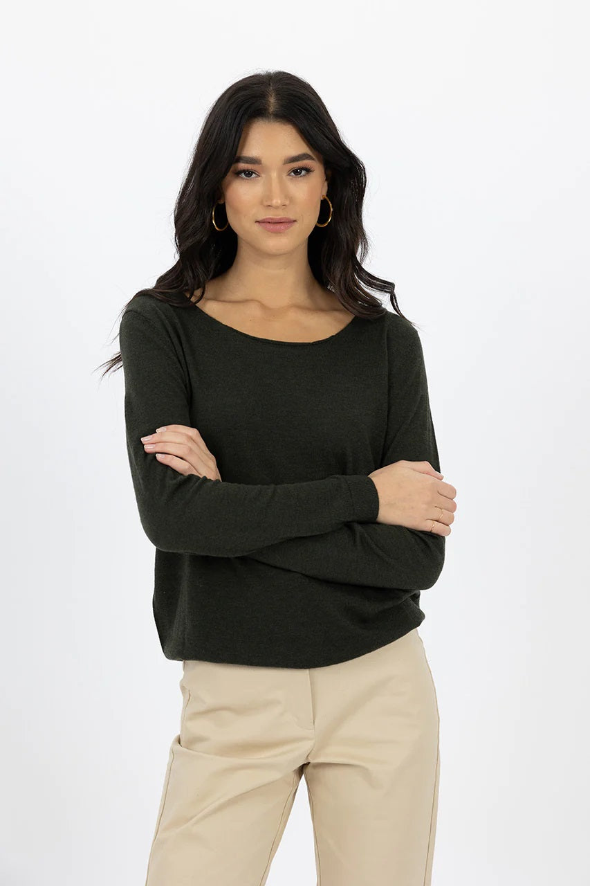Humidity Bella Basic Top [COLOUR:Moss SIZE:XS]