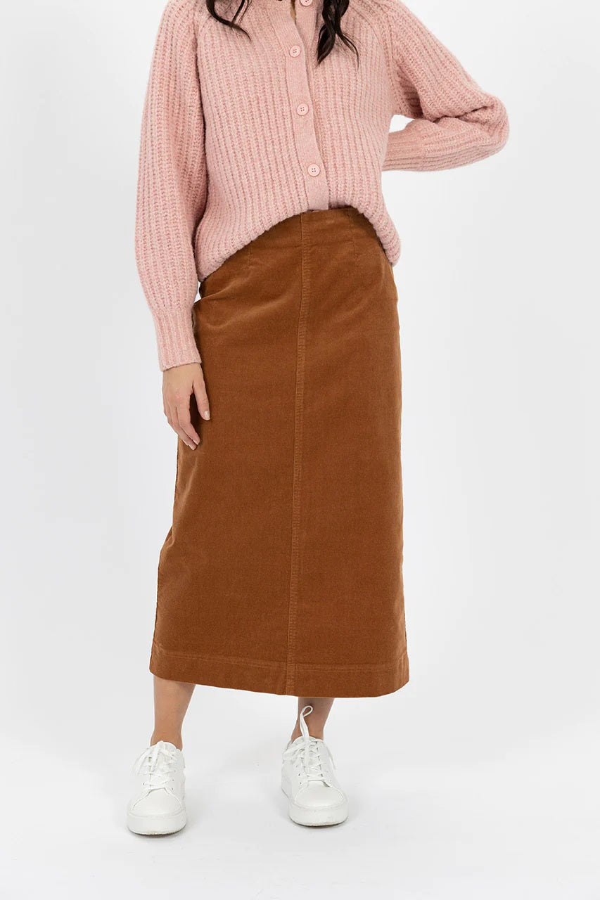 Humidity Billie Cord Skirt [COLOUR:Caramel SIZE:8]