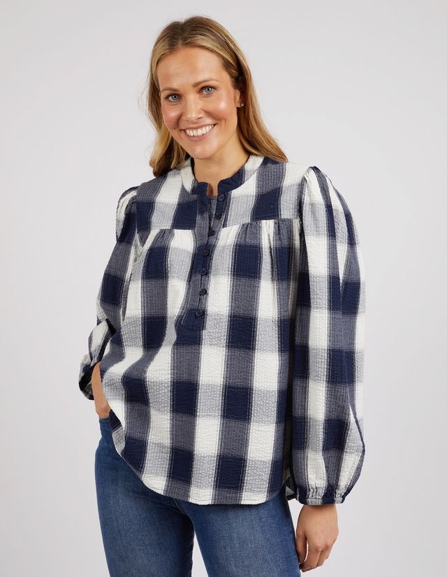 Elm Cedar Check Blouse [COLOUR:Navy SIZE:10]