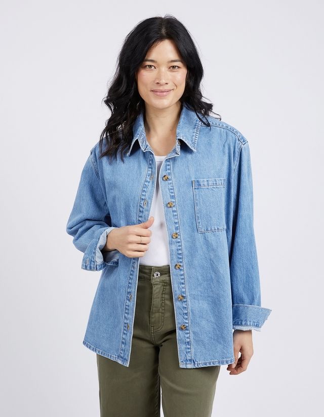 Elm Odette L/S Denim Shirt [COLOUR:Blue SIZE:10]