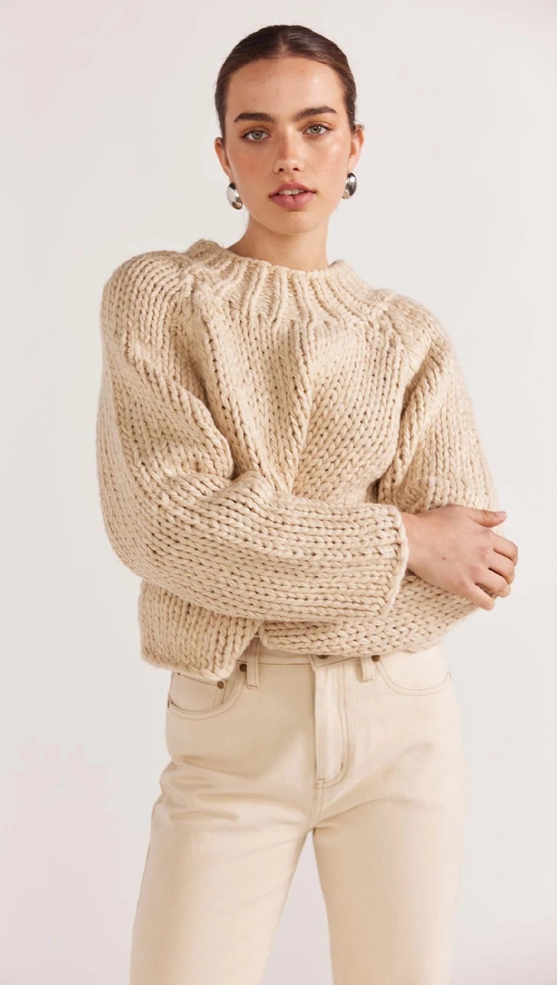Staple The Label Loft Chunky Jumper [COLOUR:Natural SIZE:S]