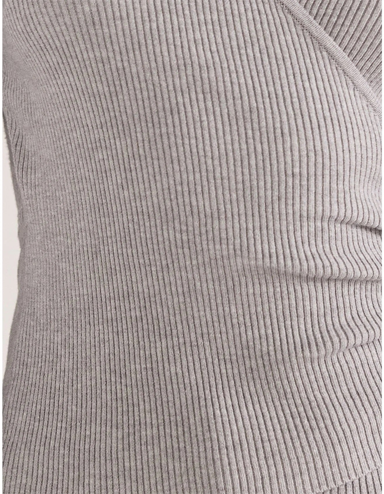 Staple The Label Molly Knit Top [COLOUR:Grey marle  SIZE:S]