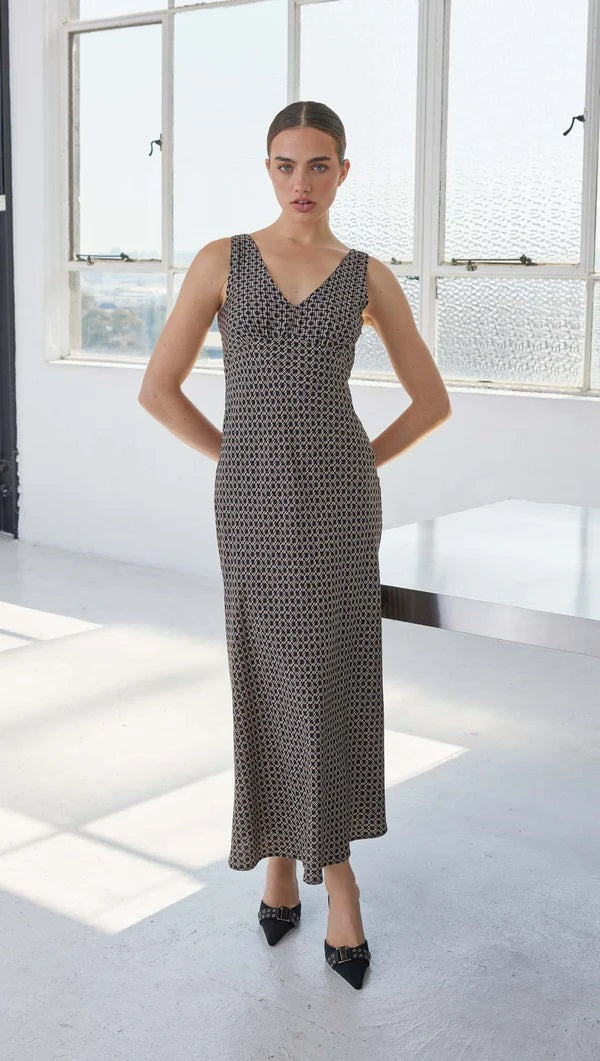 Staple The Label Lexi Bias Maxi Dress [COLOUR:Geometric SIZE:S]