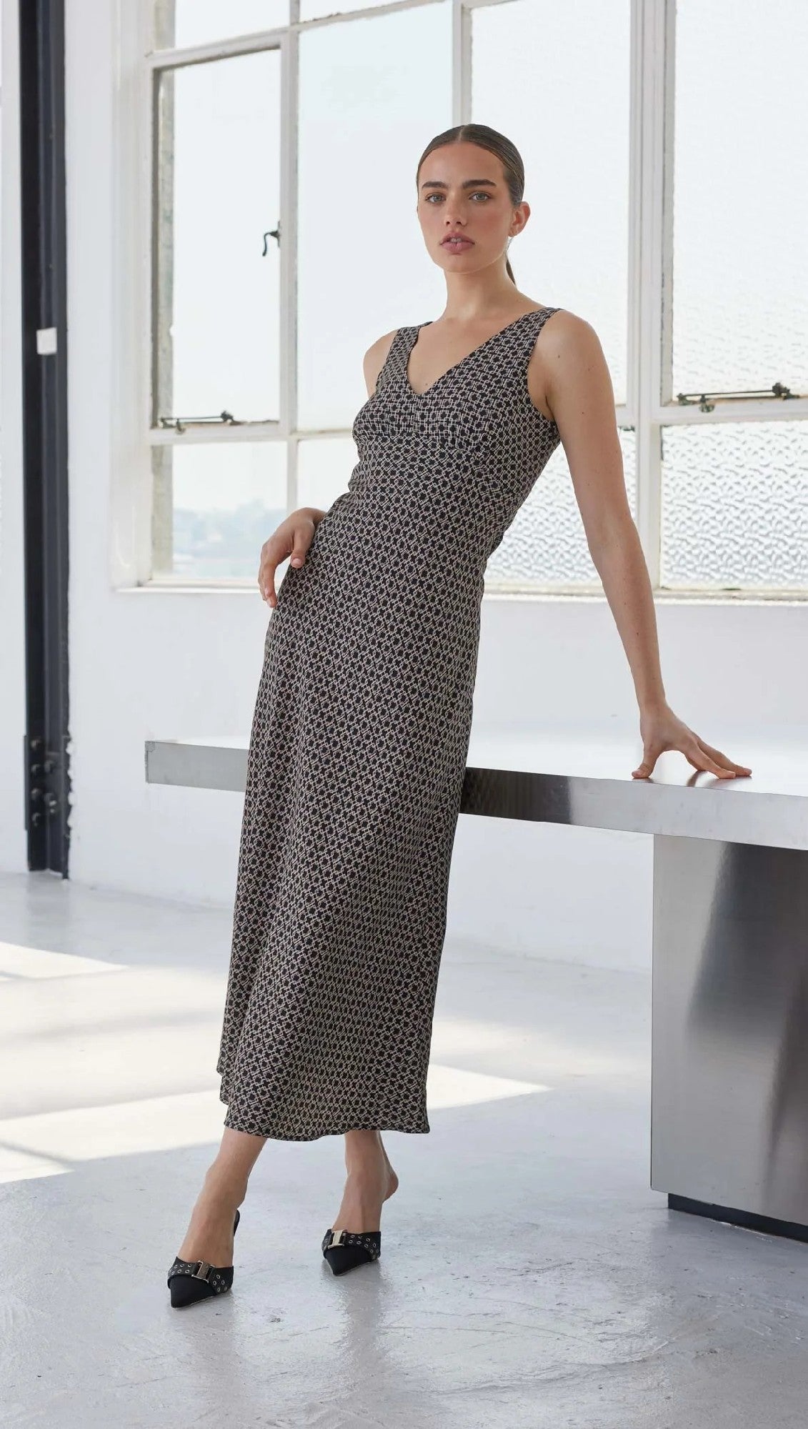 Staple The Label Lexi Bias Maxi Dress [COLOUR:Geometric SIZE:S]
