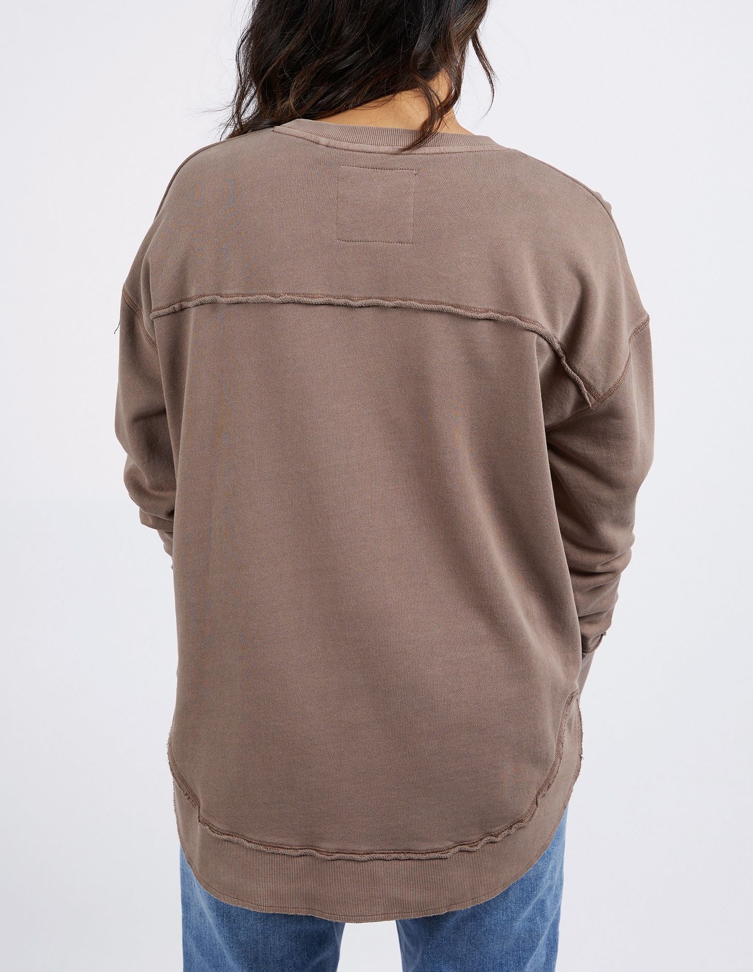 Foxwood Delilah Crew Mocha | 100% Cotton Sweatshirt | Little Extras Lifestyle | Forbes Women's Fashion Boutique