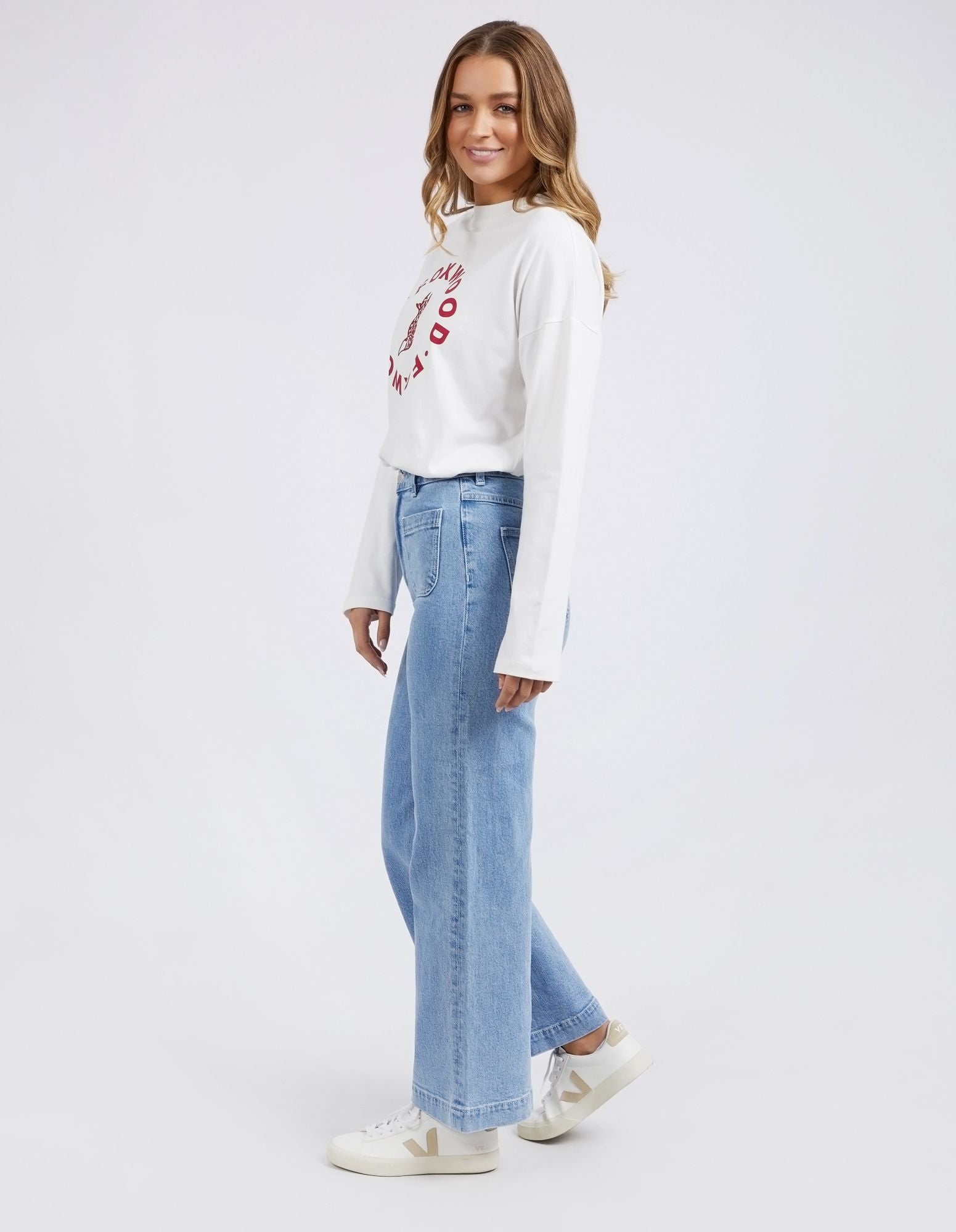 Foxwood Sarah Wide Leg Jean | Women's Cotton Denim Jeans | Wide Leg Fit | Women's Pants Online Store | Little Extras Lifestyle Australia