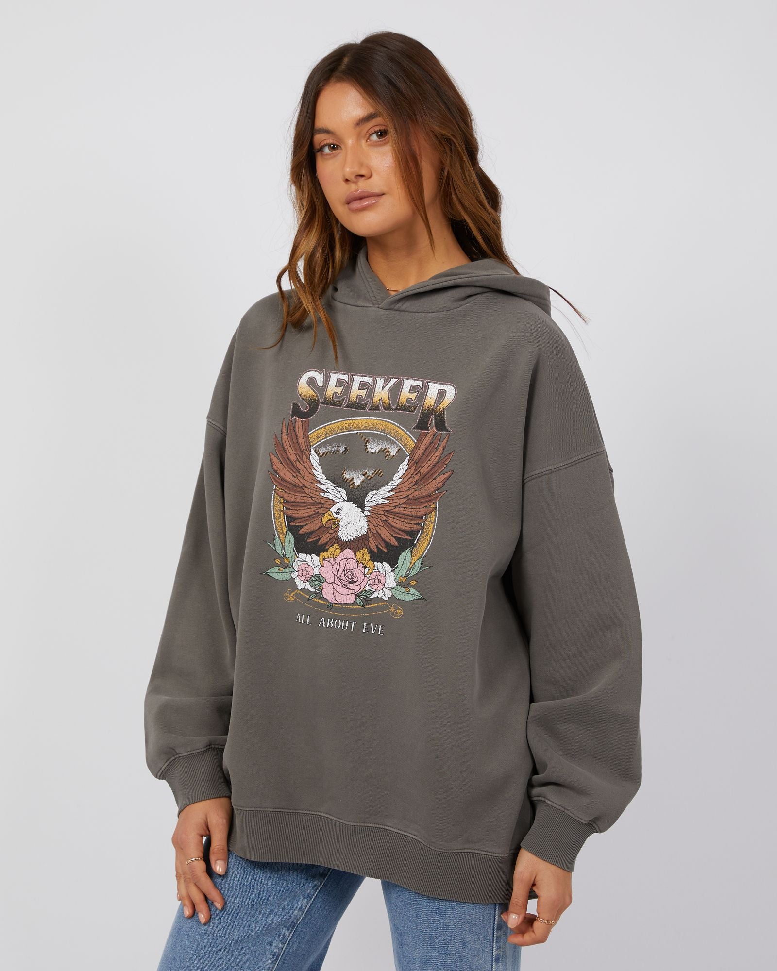 Seeker Oversized Hoodie | Thick Brushed Fleece with Exclusive Chest Print | Relaxed Fit in Cotton Blend