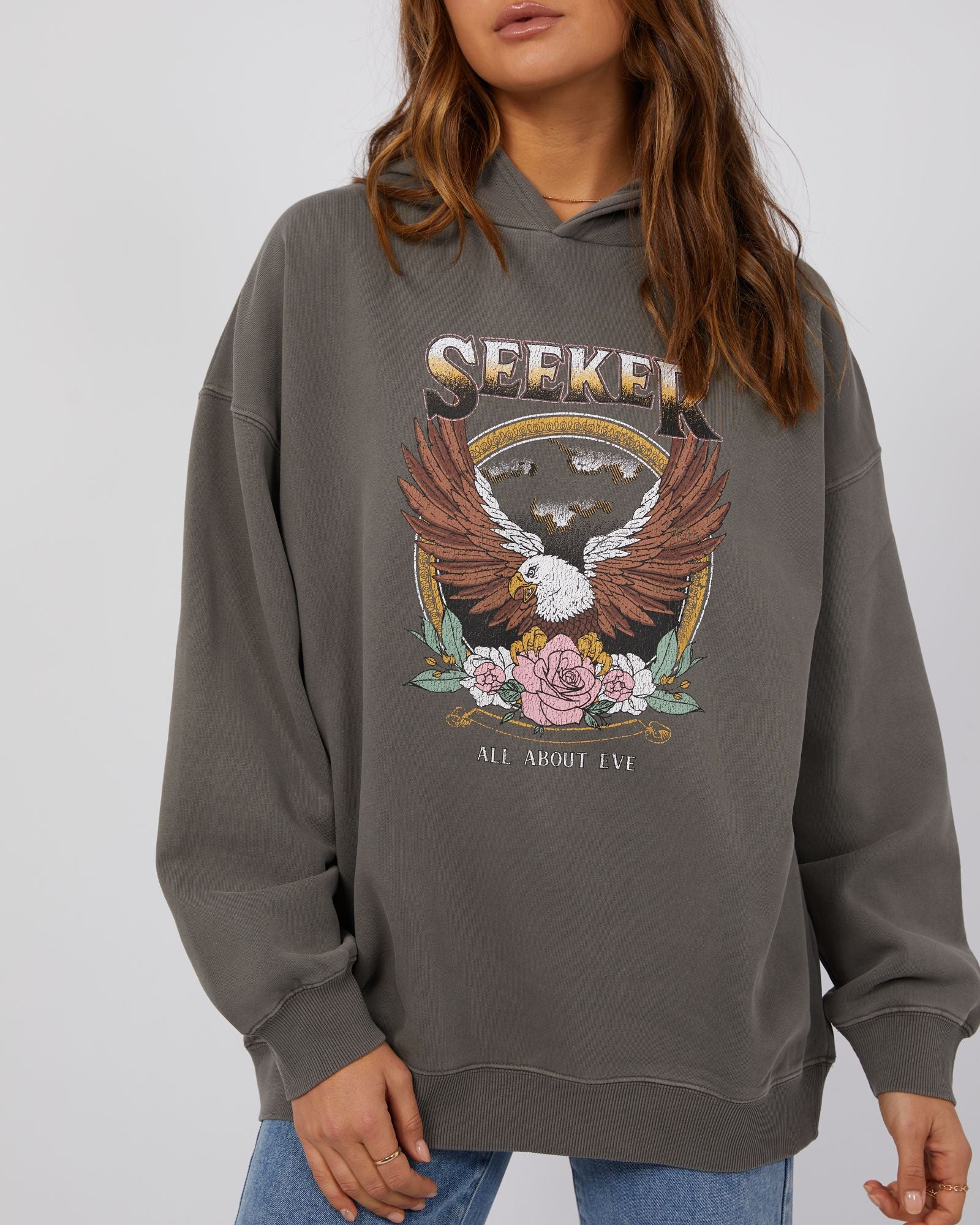Seeker Oversized Hoodie | Thick Brushed Fleece with Exclusive Chest Print | Relaxed Fit in Cotton Blend