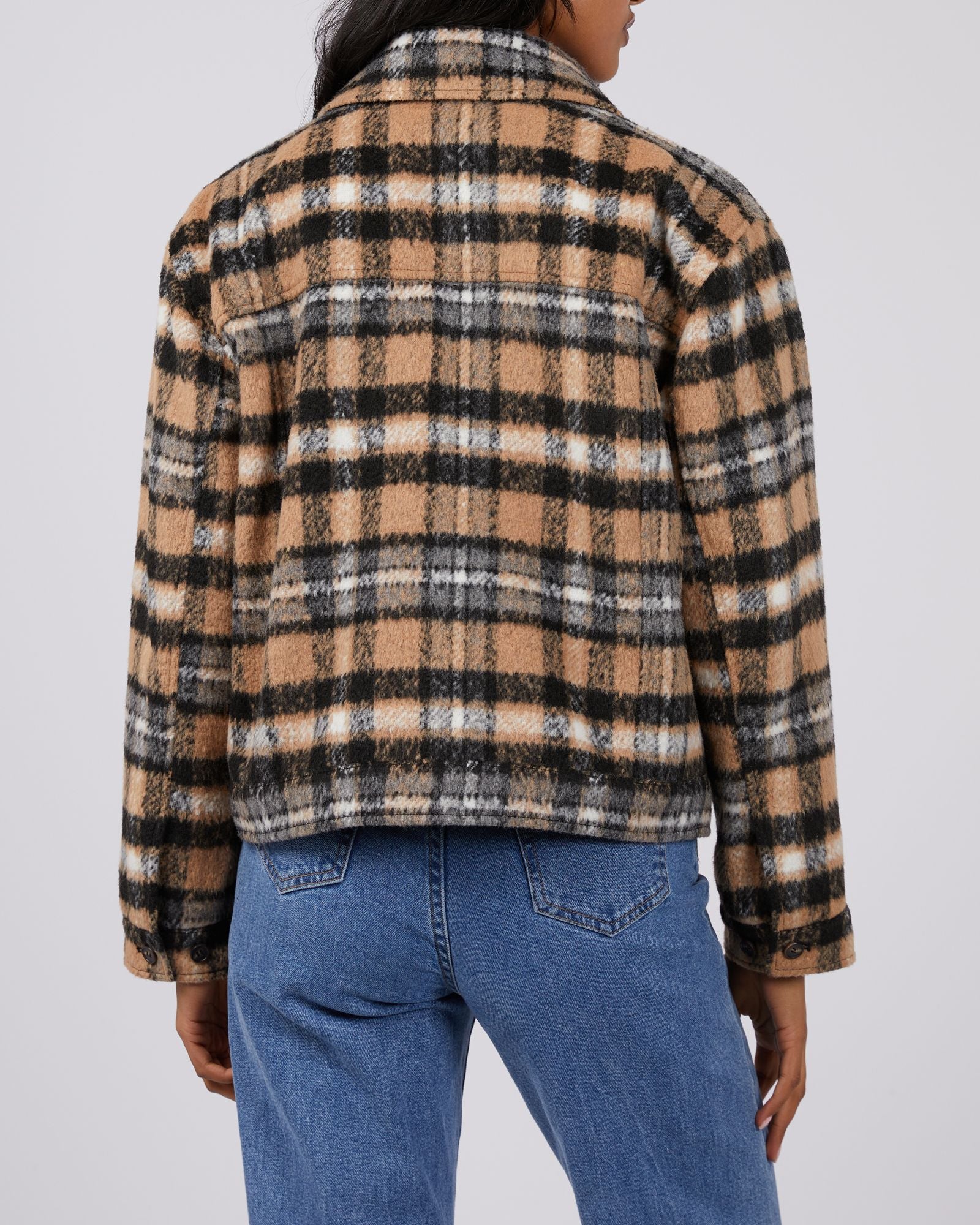 Viannah Cropped Jacket | Boxy Fit with Chest Pockets and Full Lining | Lightweight Layering Piece in Polyester