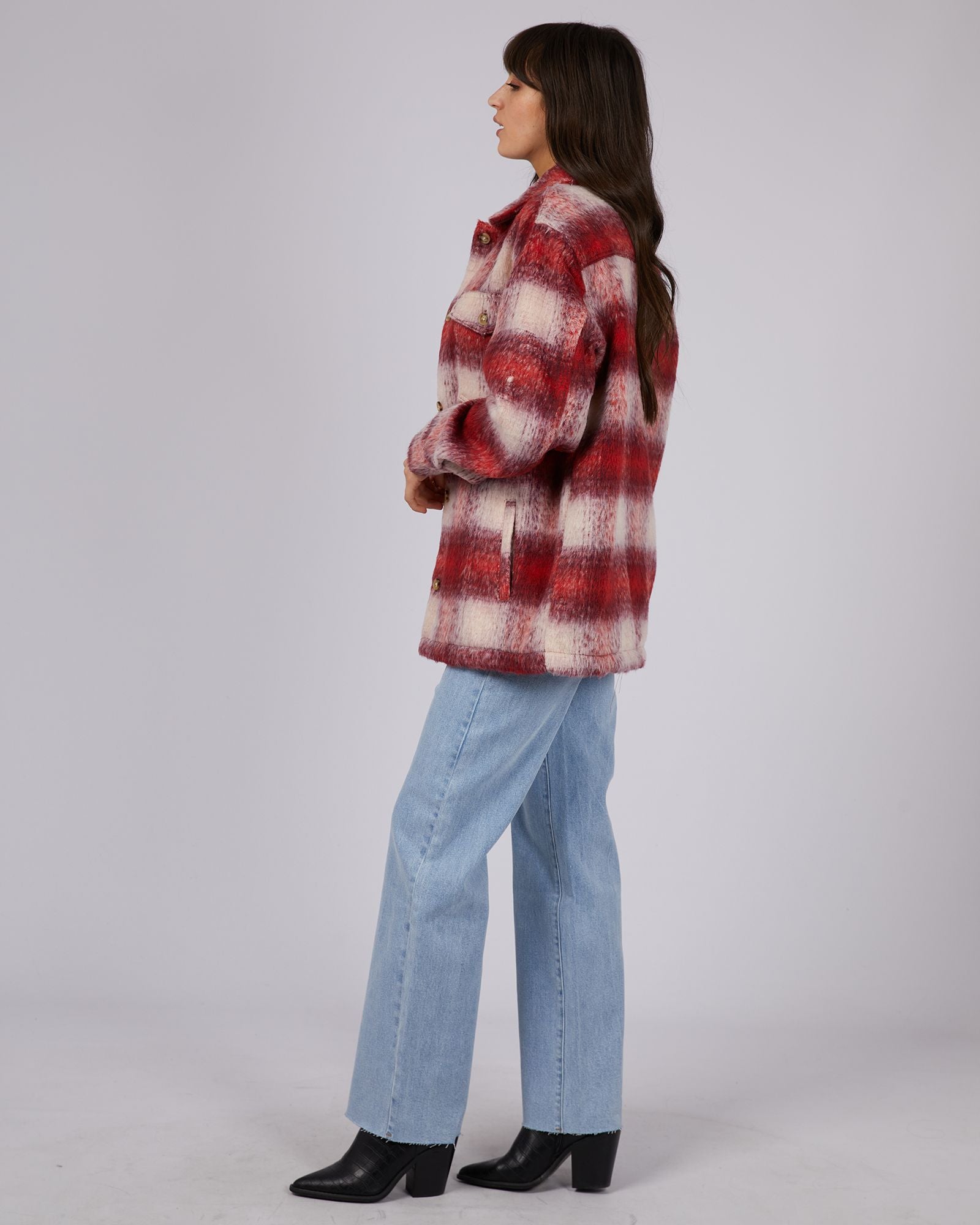 Primrose Check Shacket | Classic Utility Fit with Chest Pockets | Soft Polyester in a Relaxed Check Design