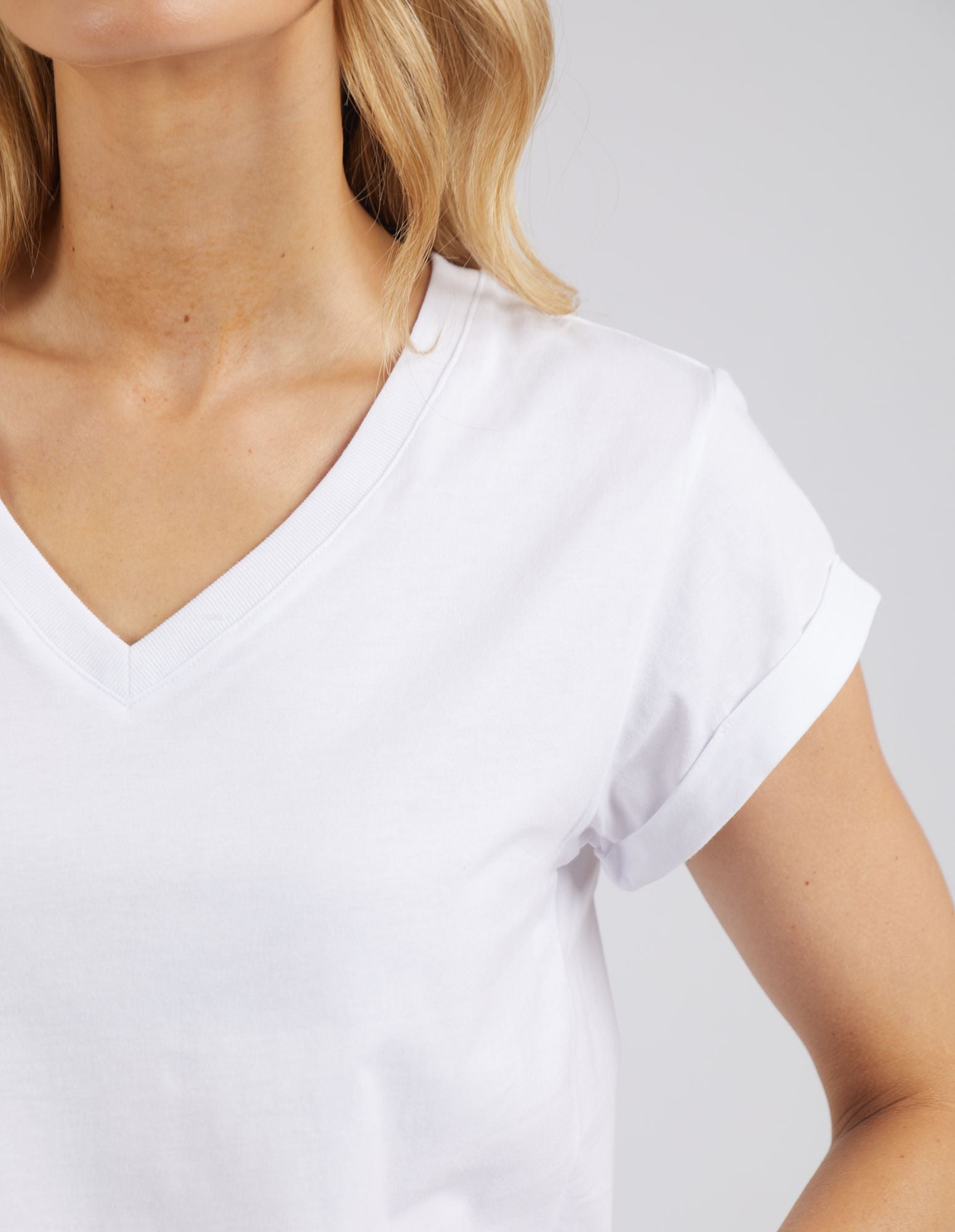 Foxwood Manly Vee Tee | Basic Women's White T-Shirt | Little Extras Lifestyle Forbes | Women's Tops Australia