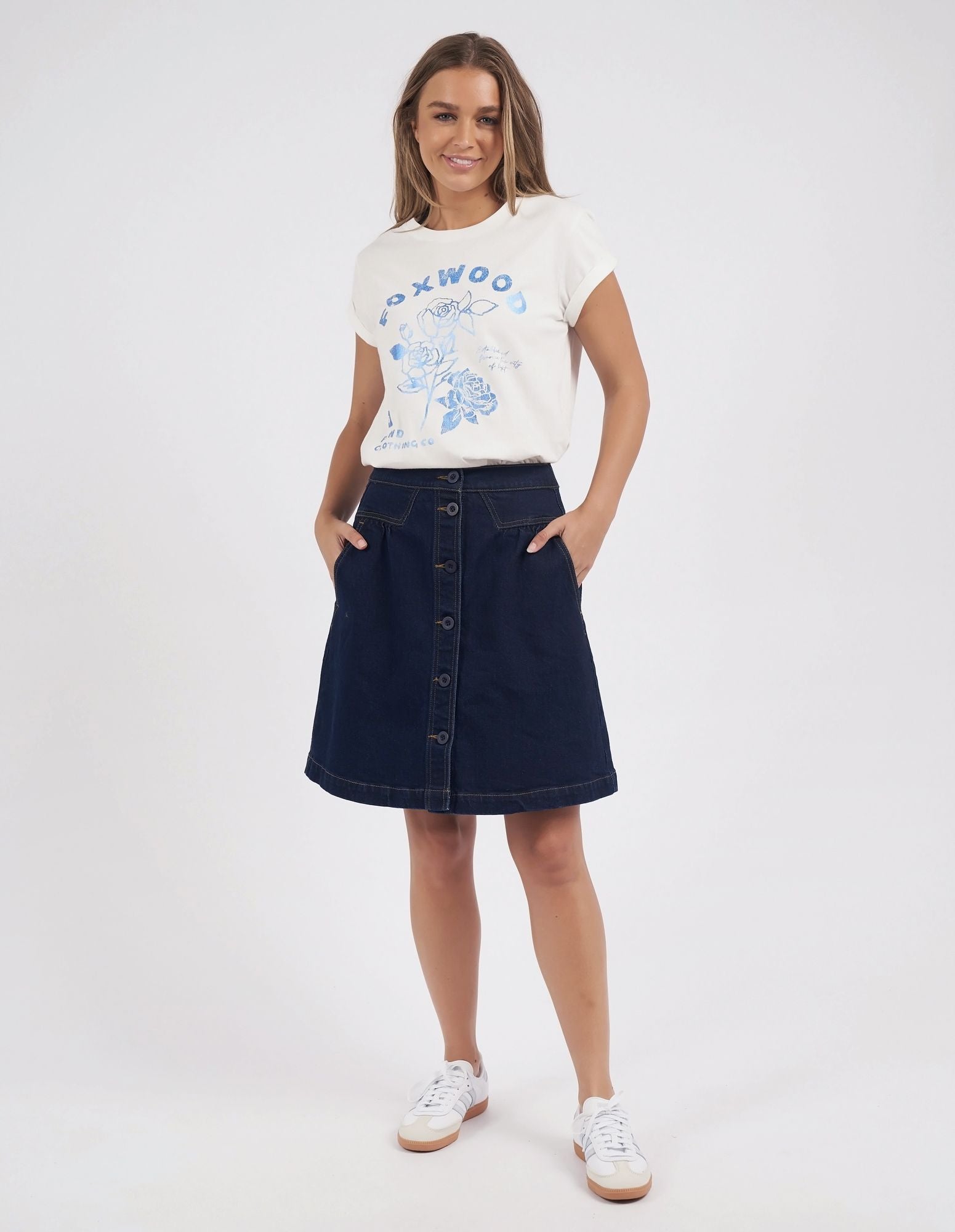 Foxwood Rosette Tee | Women's Basic White T-Shirts | Little Extras Lifestyle | Forbes Women's Clothing Boutique