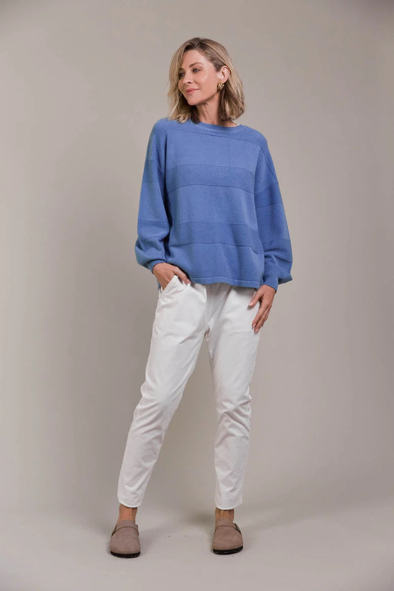 Reversible Knit Jumper | Round Neck with Button-Down Detail | Relaxed Fit with Drop Shoulders and Ribbed Cuffs