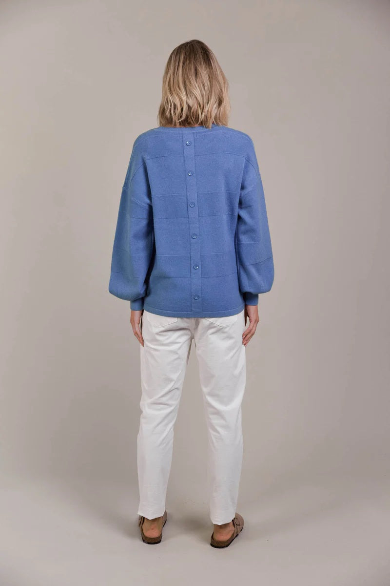 Reversible Knit Jumper | Round Neck with Button-Down Detail | Relaxed Fit with Drop Shoulders and Ribbed Cuffs