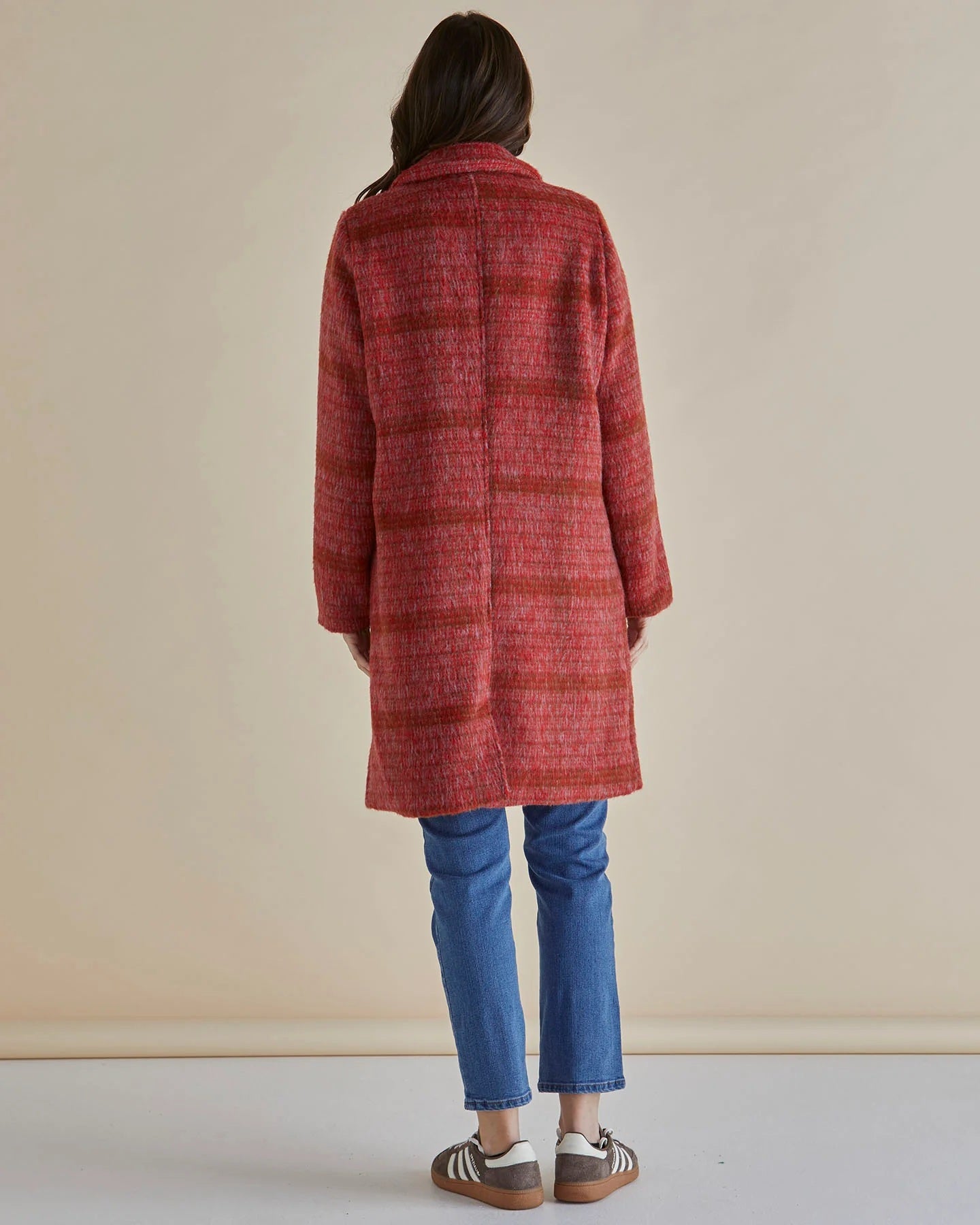Relaxed Fit Coat for Women | Classic Collar with Front Flap Pockets | Straight Hem and Fully Lined