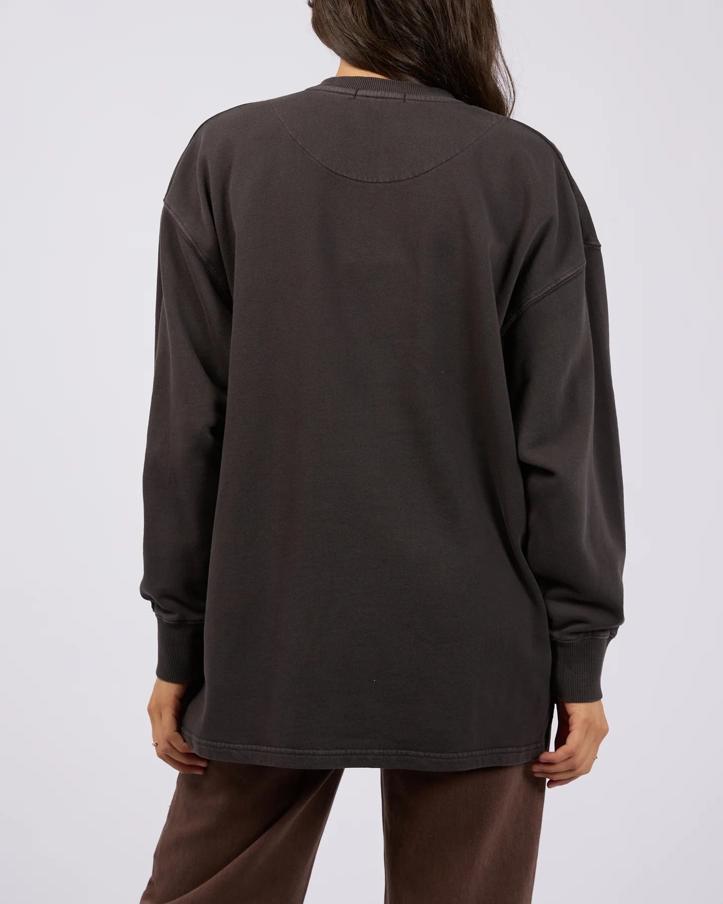 Women's washed black crew jumper | All About Eve 100% cotton oversized sweatshirt