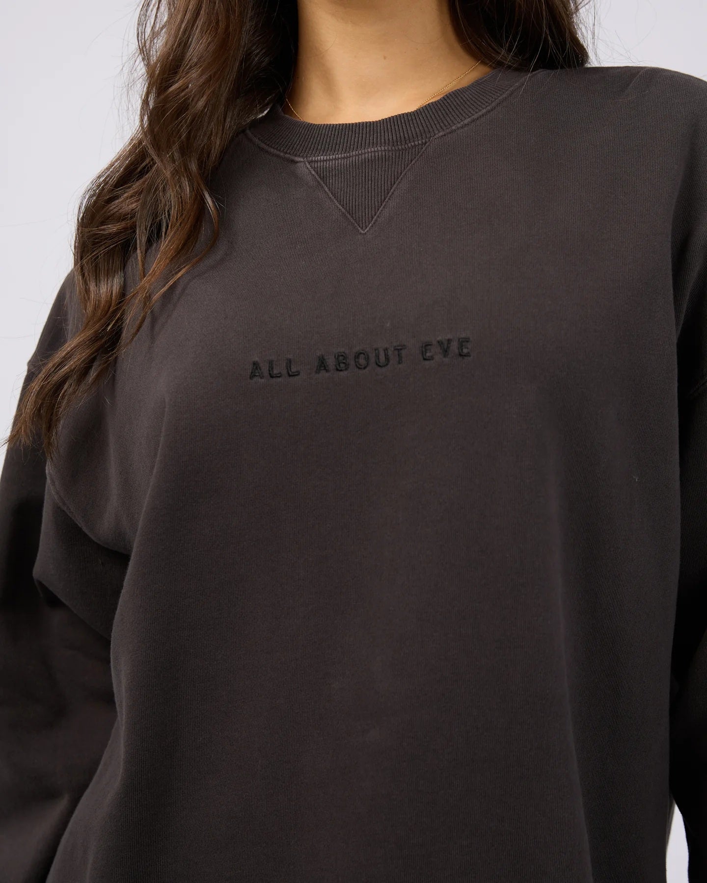 All About Eve oversized sweatshirt - washed black | 100% cotton crew jumper