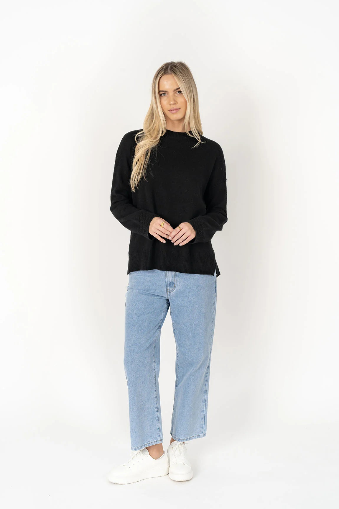 Humidity Lifestyle Asha Knit Jumper in black | women's oversized wool blend knit sweater