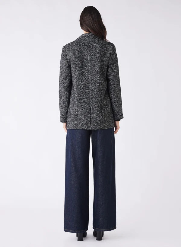 Women's herringbone blazer - back/white mini chevron | smart casual jacket