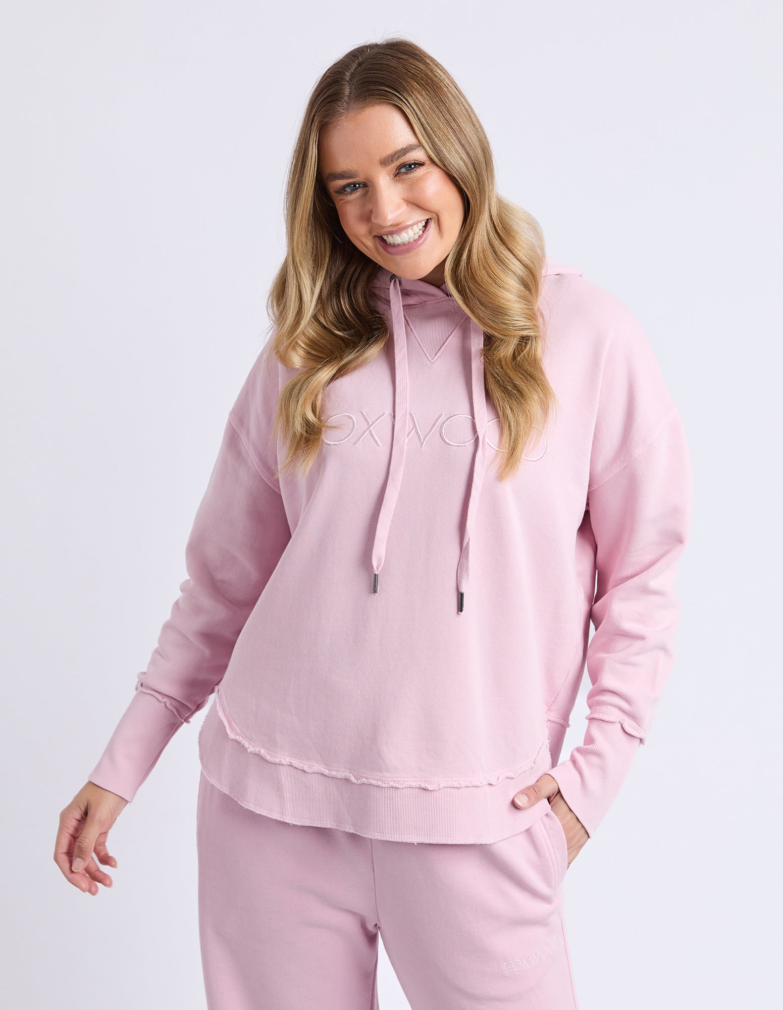 Foxwood Simplified 100% cotton Hoodie - Pink | women's fleece hoodie