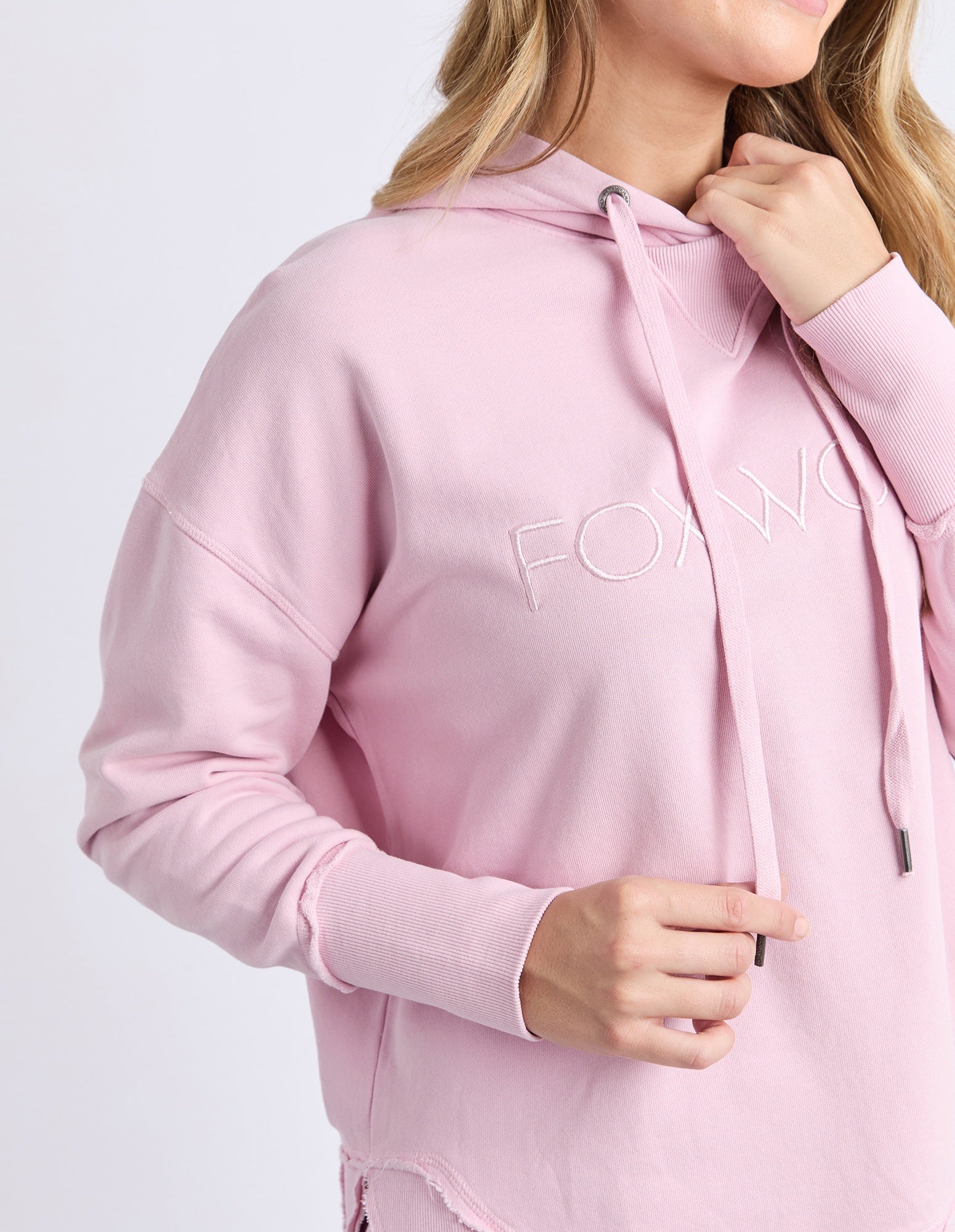 Women's pink 100% cotton hoodie | drawstring hood Hooded pullover