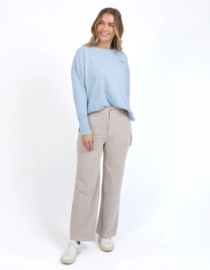 Women's beige corduroy wide-leg pants | Foxwood high-waisted trousers