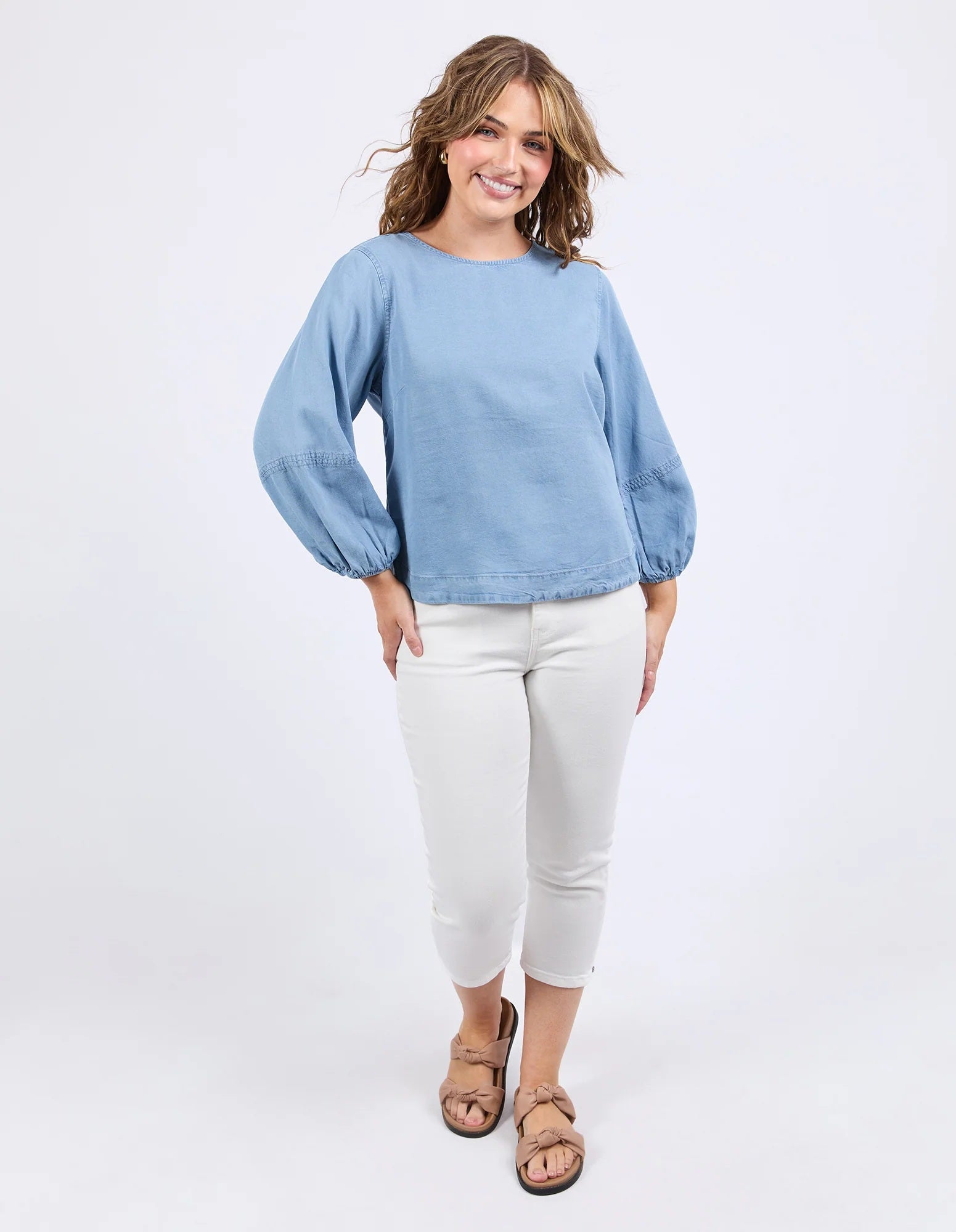 Elm Della Chambray Top | Little Extras Lifestyle