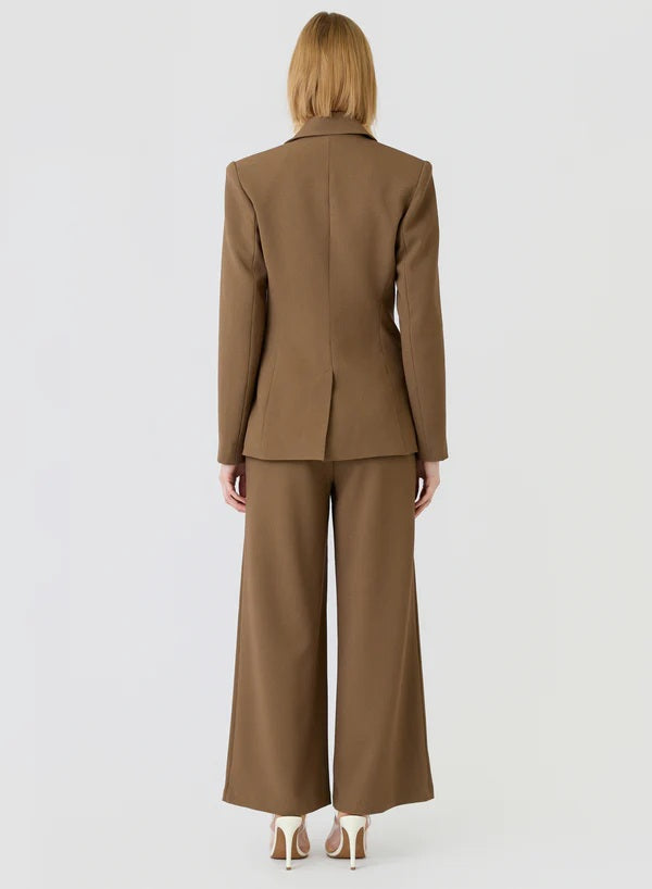 Women's office blazer in mocha | single-breasted office jacket