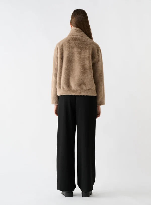 Esmaee Harmony Fur Jacket in Taupe | Women's Jackets Australia