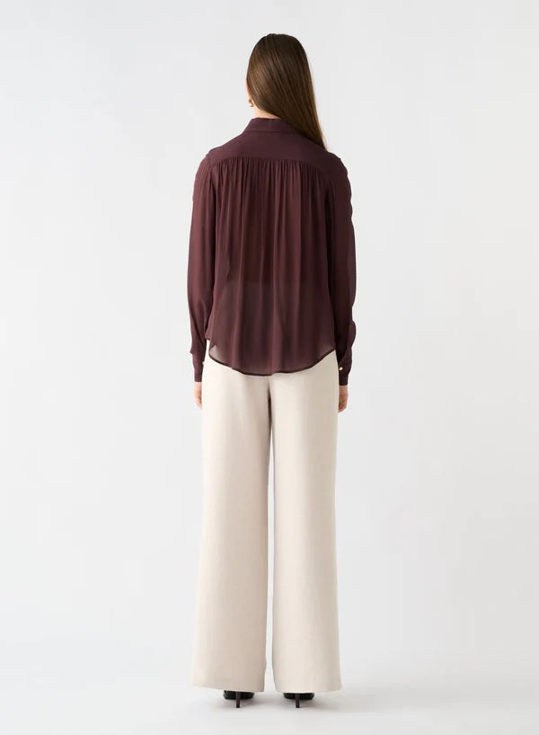 Esmaee Long Sleeve Burgundy Shirt | Women's Clothing Shop Australia