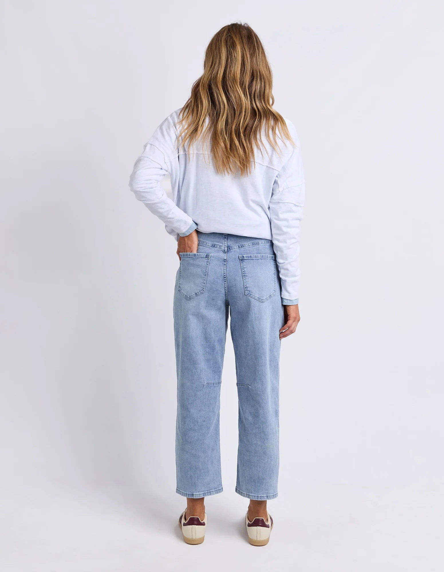 Light Blue Denim Barrel Leg Jeans | Forbes Clothing Store
