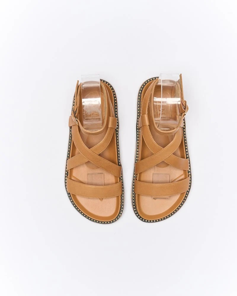Walnut Presly Leather Sandal in Coconut Tan | Little Extras Lifestyle