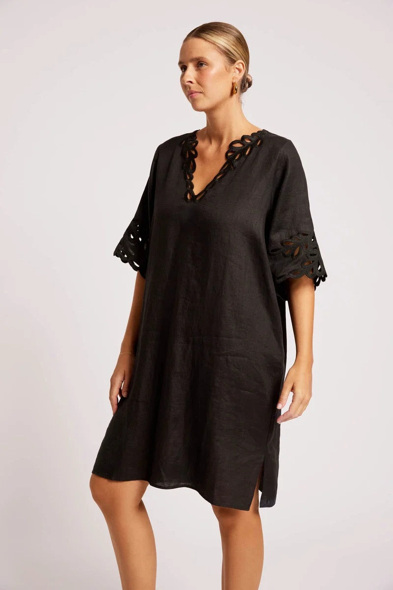 Eb & Ive Maris Dress in Black | Linen Dress | Little Extras Lifestyle