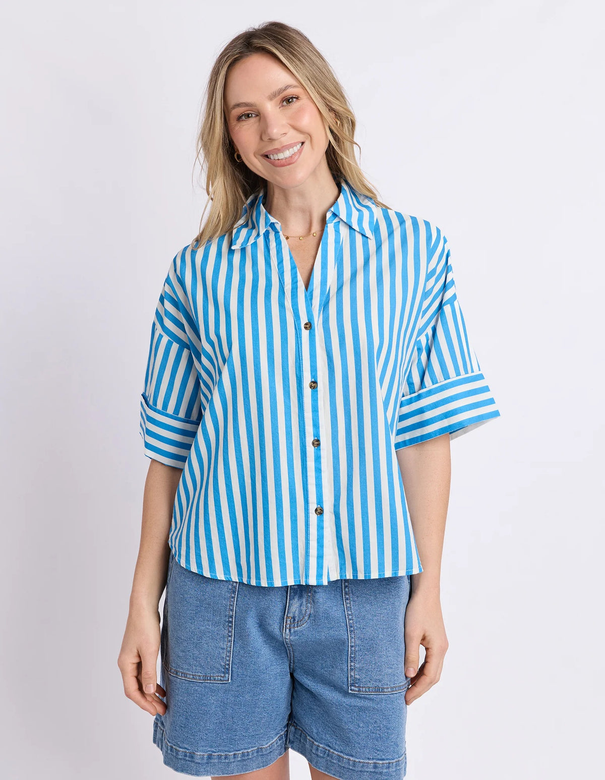 Elm Striped Holiday Shirt in Blue | Little Extras Lifestyle Australia