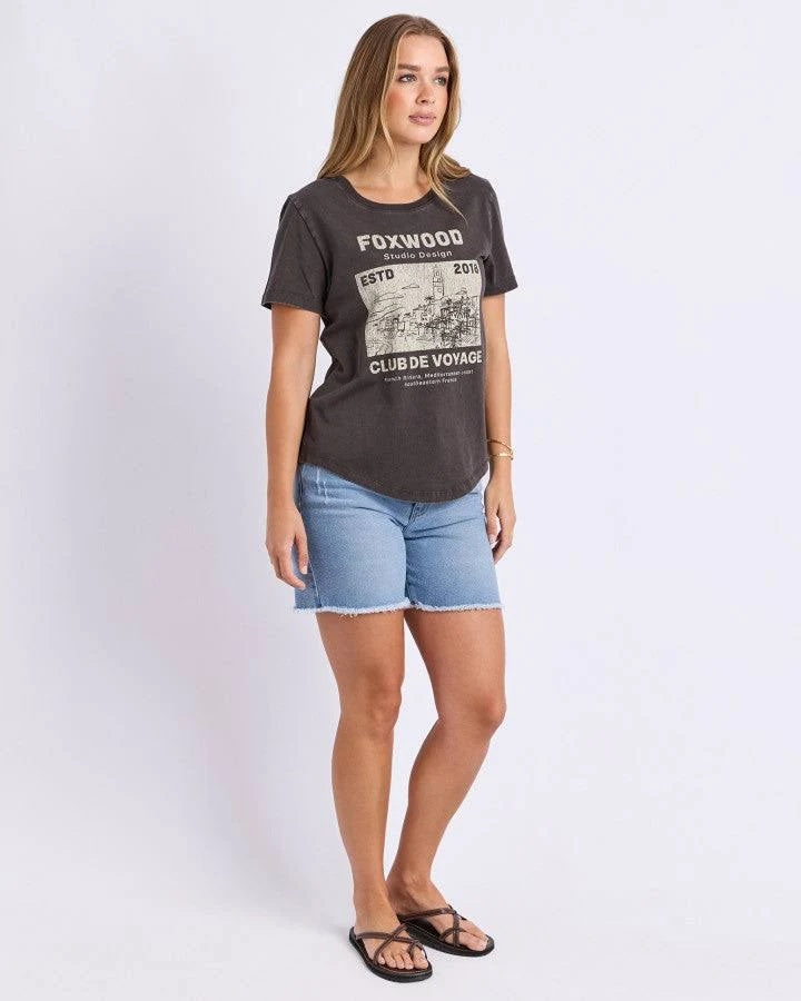 Foxwood Voyage Tee in Washed Black | Little Extras Lifestyle Australia