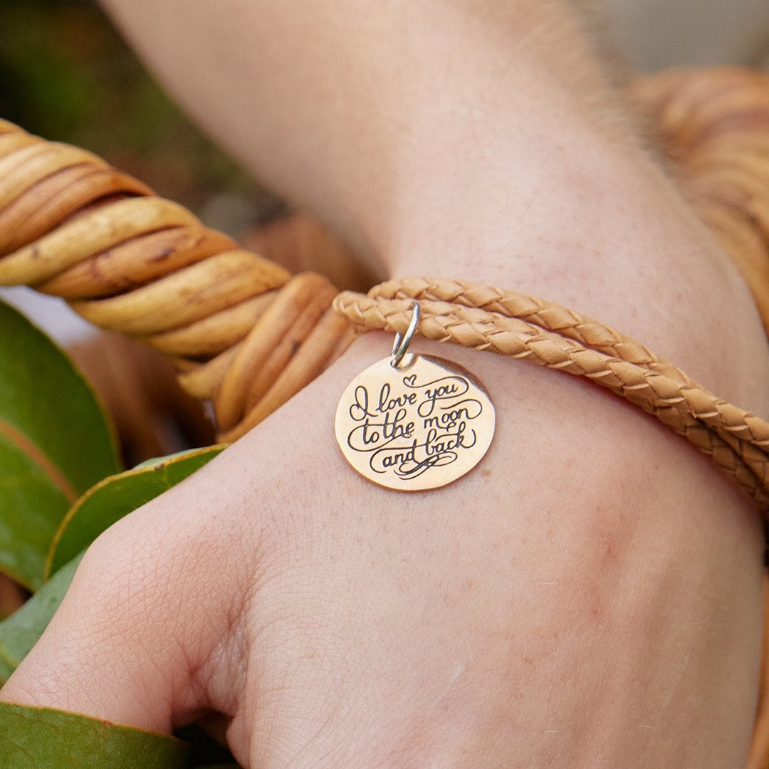 Palas Love You To The Moon And Back Script Charm
