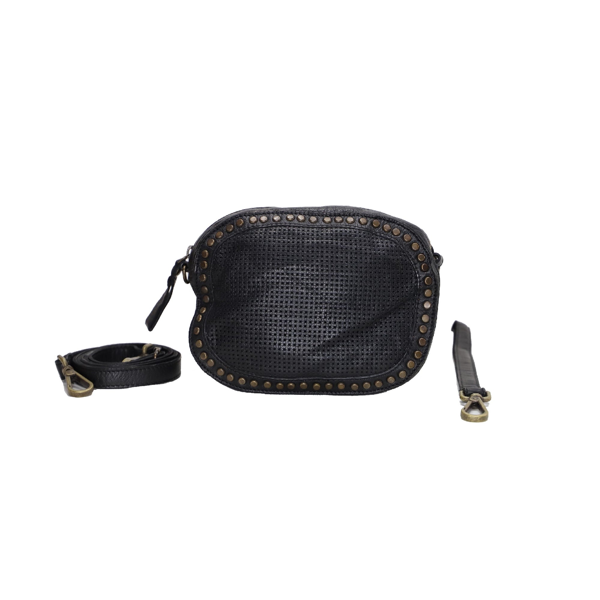 Kompanero Tiffany Leather Handbag [COLOUR:Black]