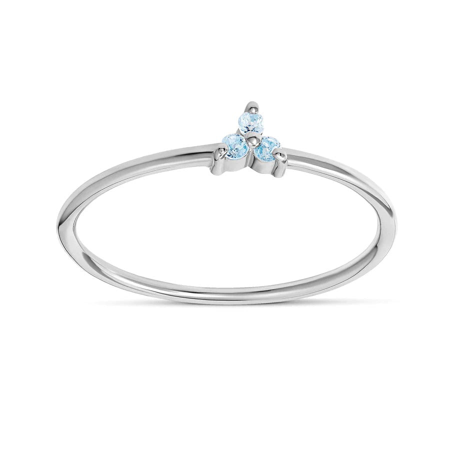 Midsummer Star Delicate Starburst Ring - Blue Topaz