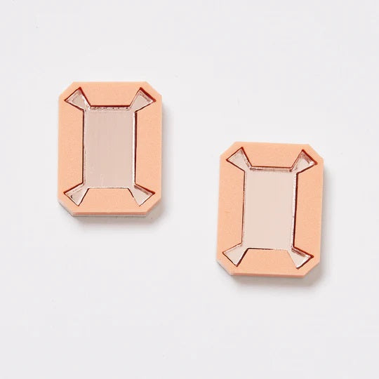 Martha Jean Brilliant Studs - Rose Peach
