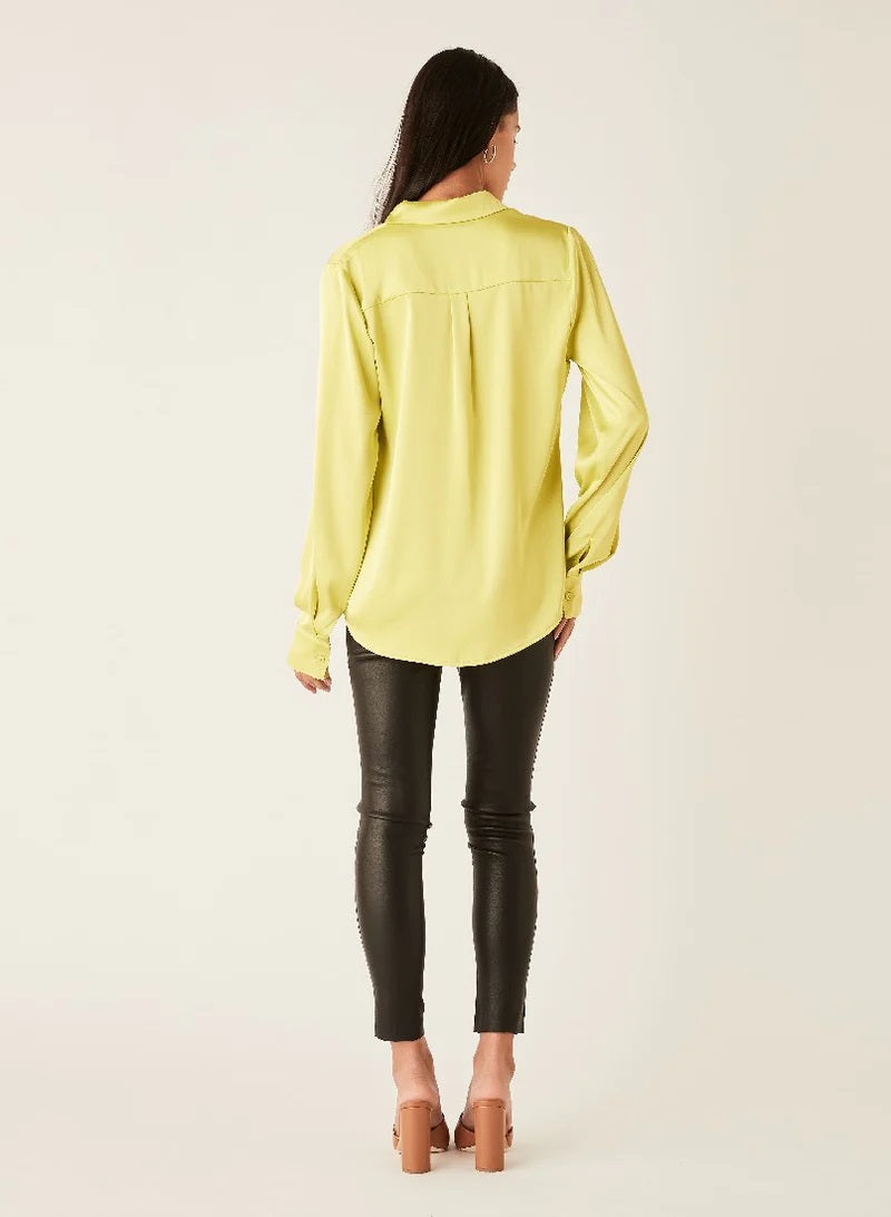 Esmaee Alice Satin Shirt [COLOUR:Chartreuse SIZE:M]