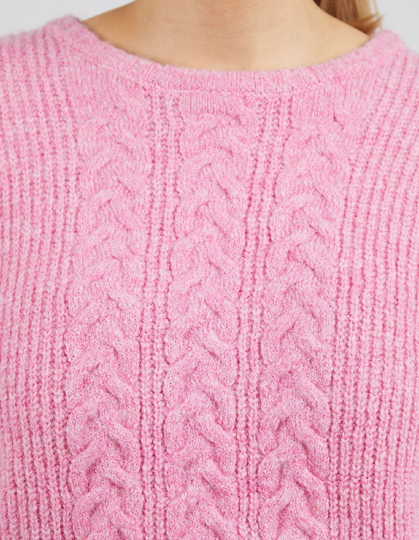 Elm Elliot Cable Knit [COLOUR:Super Pink SIZE:S]