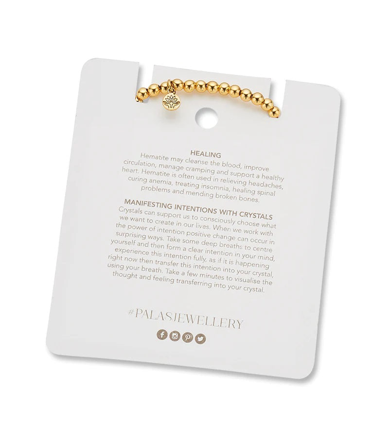 Palas Lotus Purity Hematite Bracelet - Strength