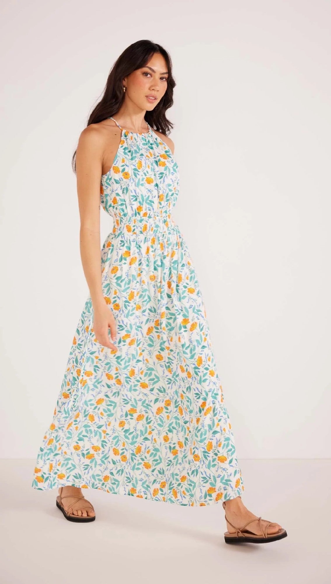 Minkpink Bonnie Halter Midi Dress [COLOUR:Garden Vine print SIZE:S]