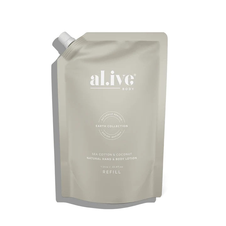 Al.ive Body 1 Litre Lotion Refill - Sea Cotton & Coconut