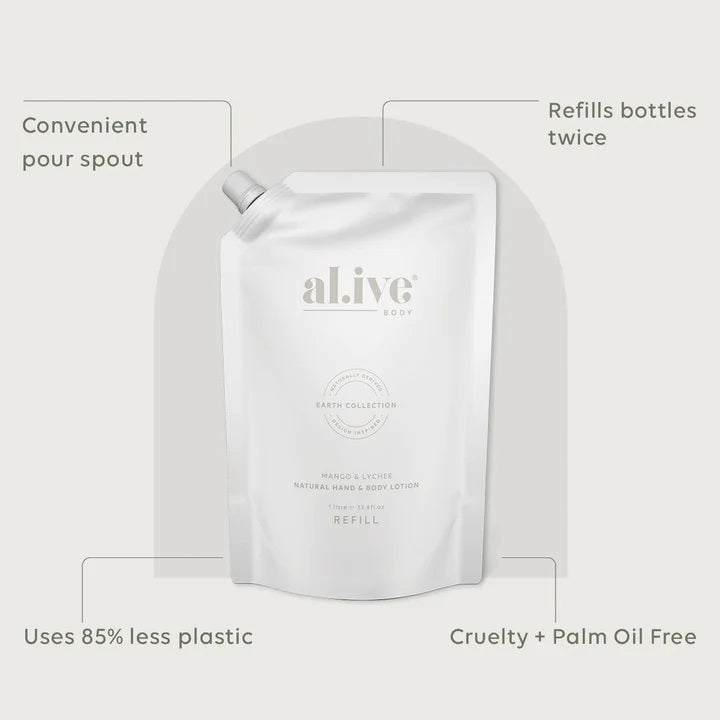 Al.ive Body 1 Litre Lotion Refill - Mango & Lychee