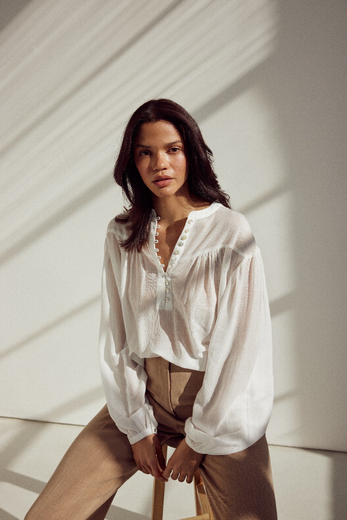 Esmaee Button Front Blouse | Women's Tops Australia
