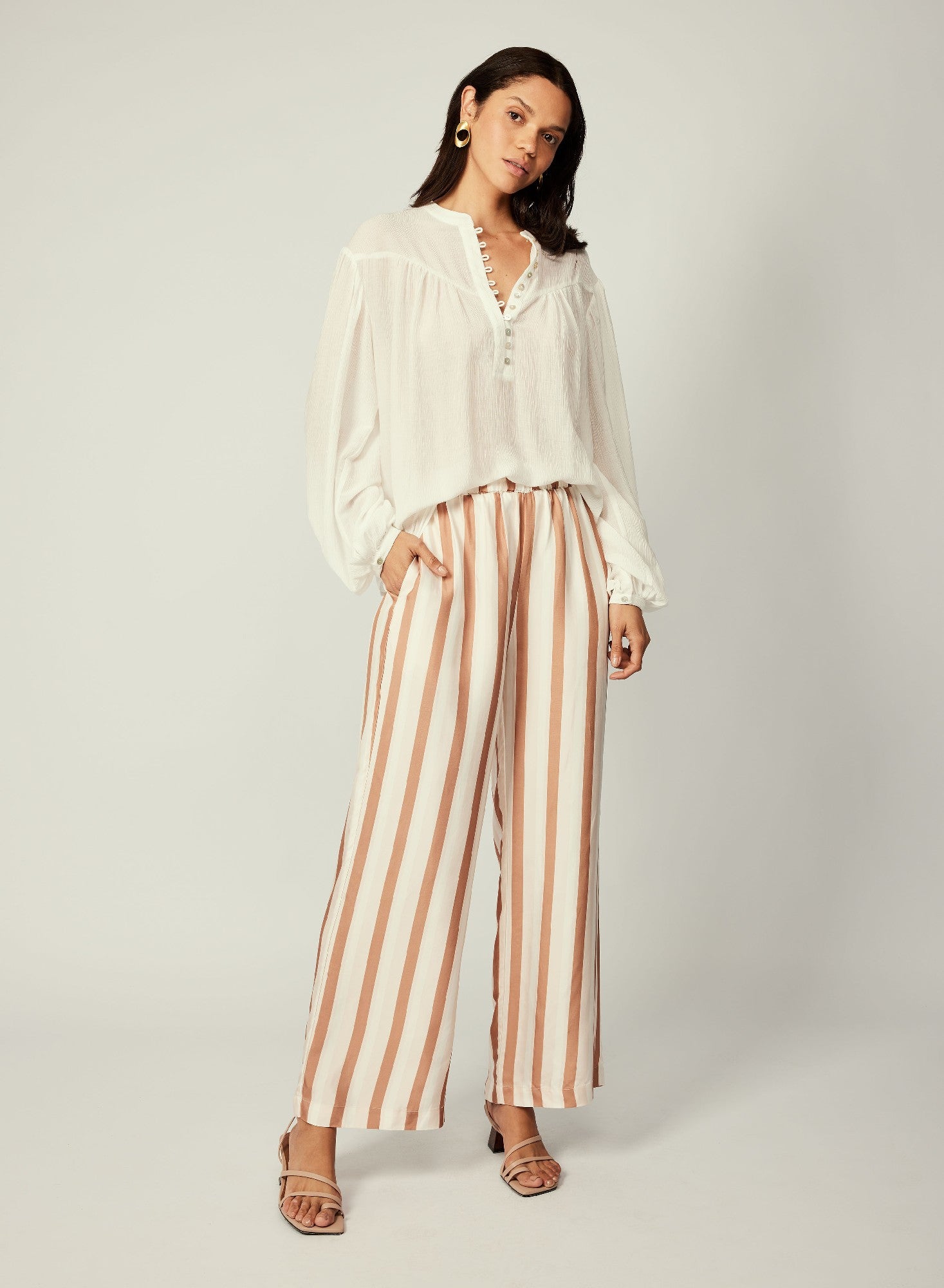 White Button Cuff Blouse | Forbes Women's Clothing Store