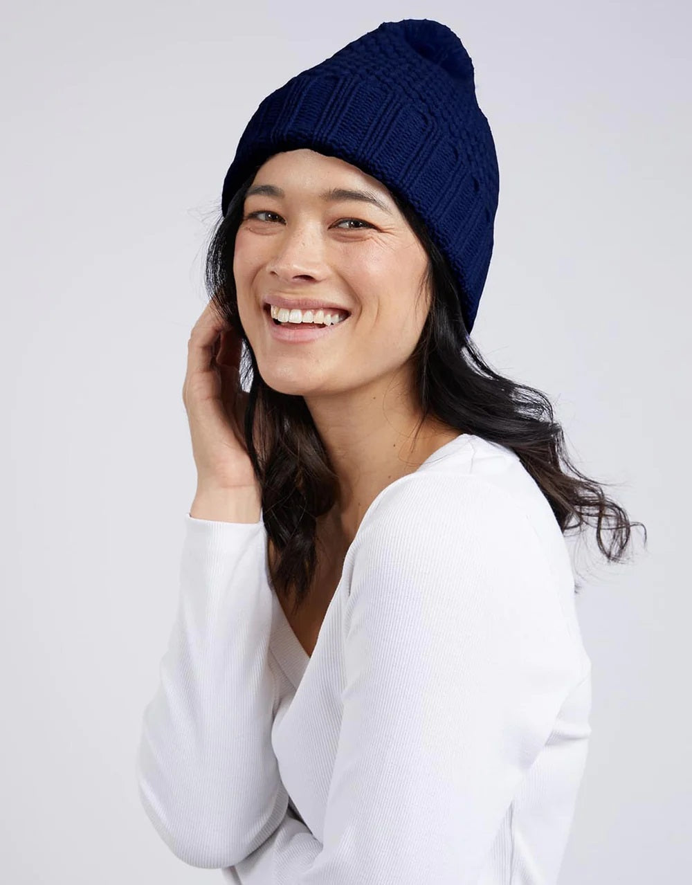 Navy Blue Elm Berry Beanie