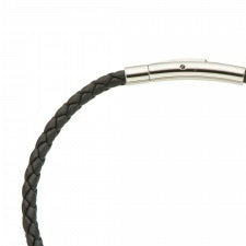 Palas Black Fine Leather Plaited Bracelet 19cm - Little Extras Lifestyle Boutique